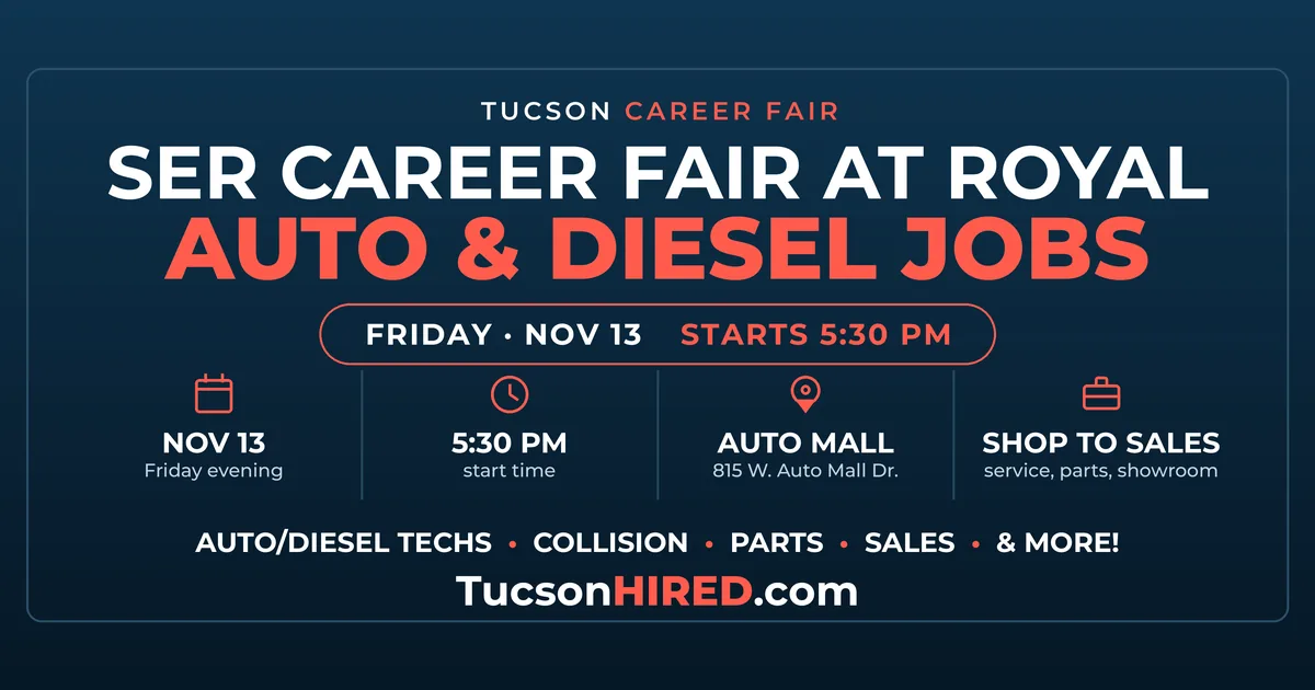 SER Career Fair at Royal Nov. 13: Auto Tech, Collision and Sales Jobs in Tucson