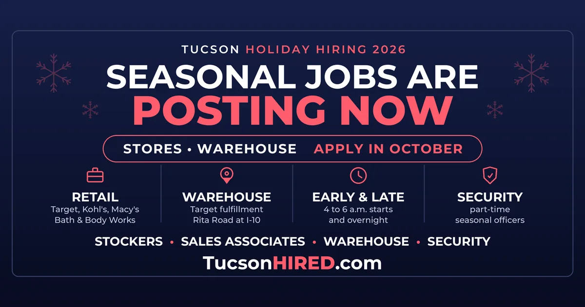 Tucson Holiday Jobs 2026: Who's Hiring Seasonal Workers Right Now