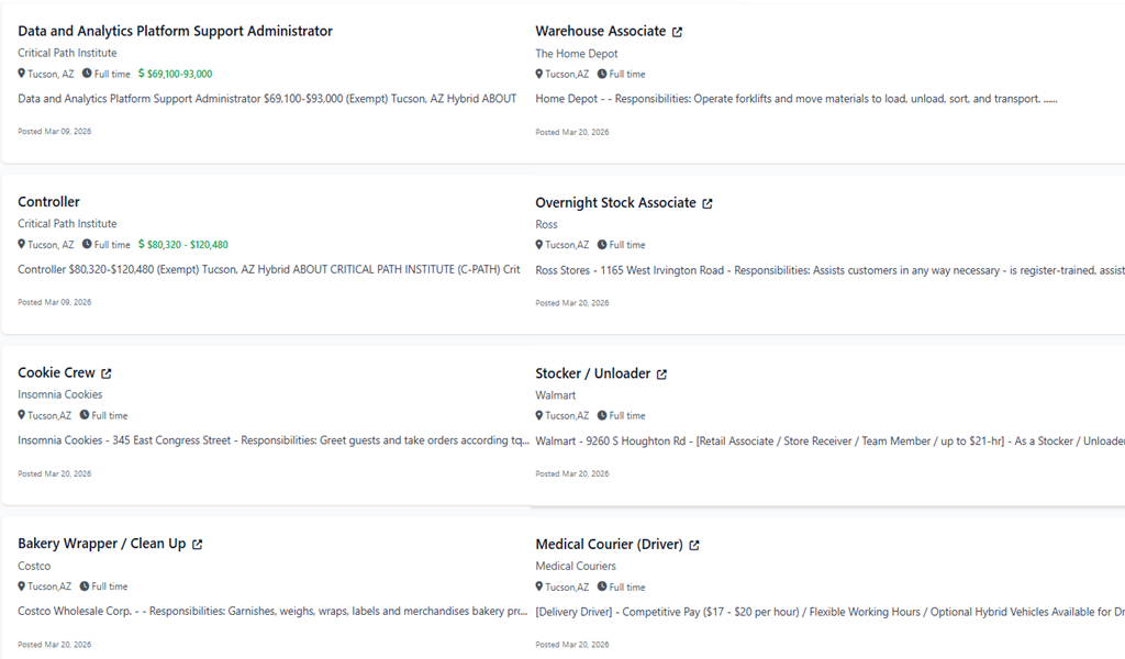 Jobs Posted for March 20 2026