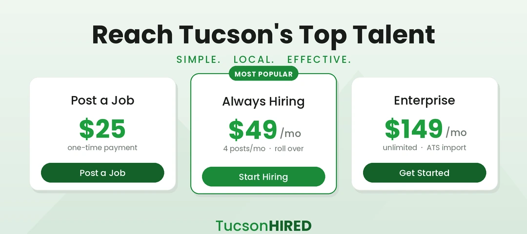 TucsonHIRED Pricing Guide: Find the Perfect Job Posting Plan for Your Tucson Business