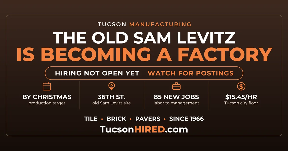 ARTO Brick Is Turning the Old Sam Levitz Warehouse Into a Factory With 85 Tucson Jobs