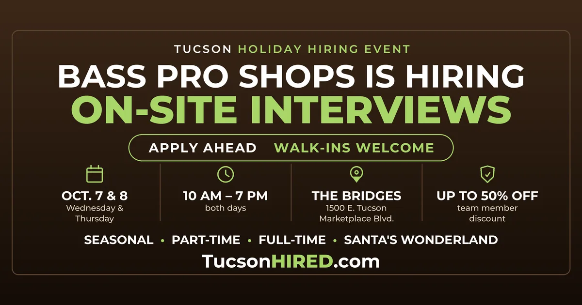 Bass Pro Shops Hiring Event Oct. 7-8: Holiday Jobs at the New Tucson Store