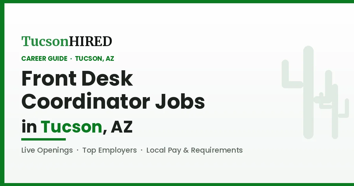 Front Desk Coordinator Careers