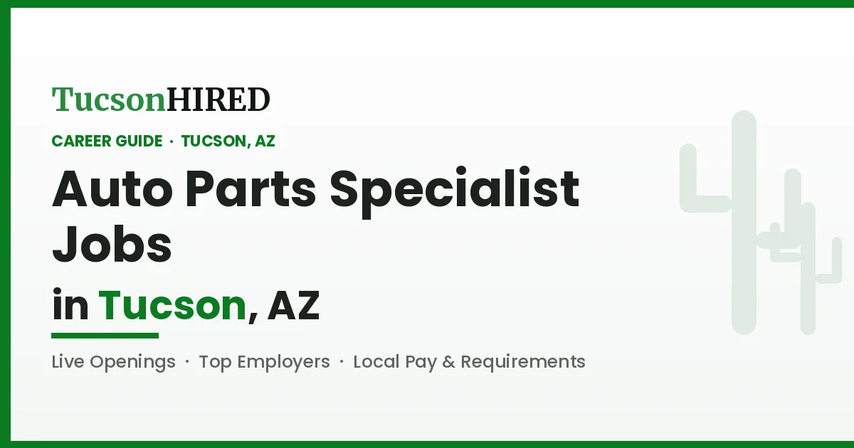 Auto Parts Specialist Careers